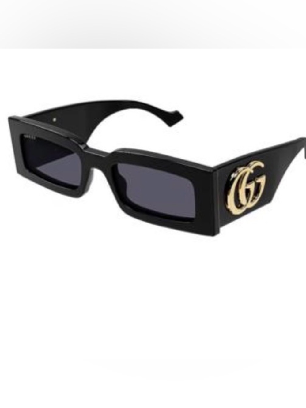 Black Rectangular Sunglasses with Wide Frame